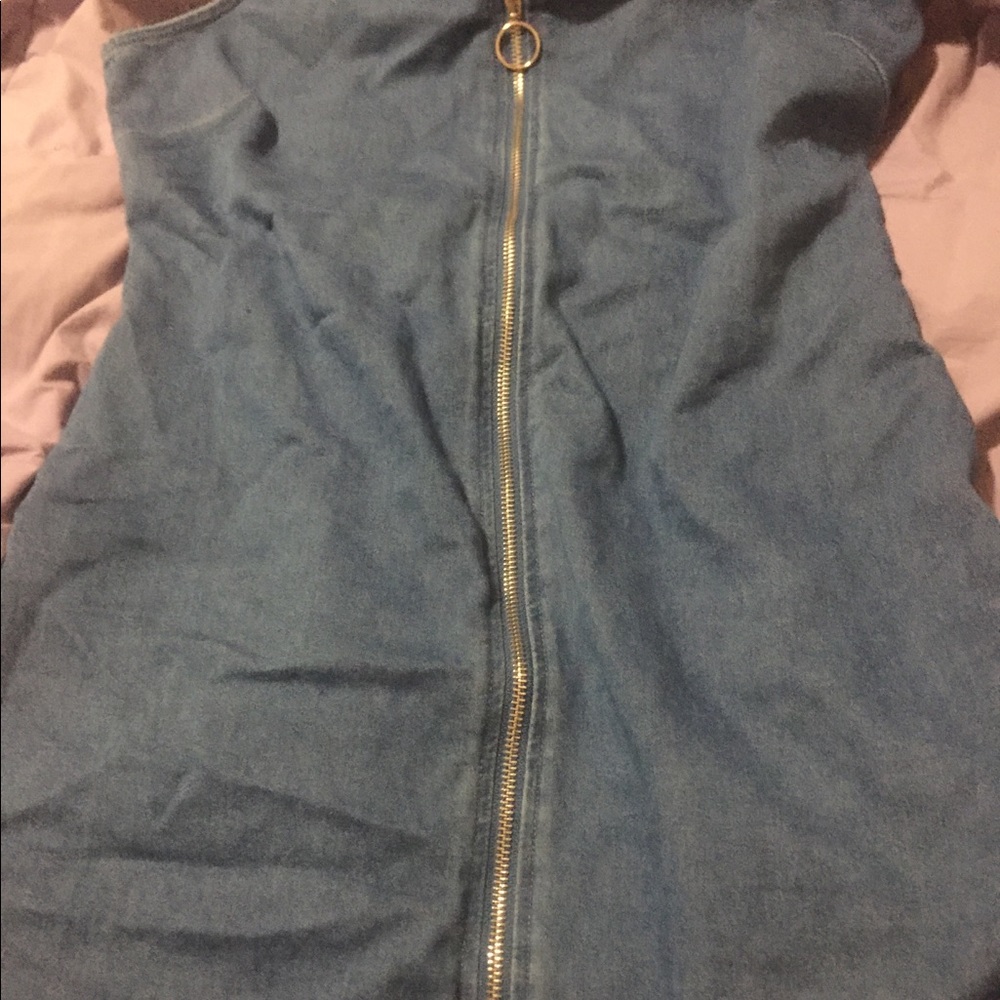Cute jean zip up dress